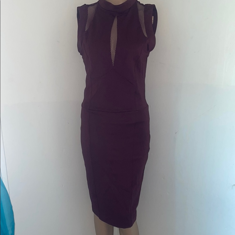 Elegant burgundy Sleeveless Dress
